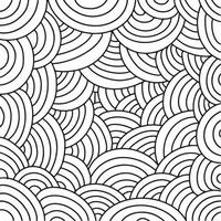 Hand drawn rounded lines doodle pattern vector EPS 10