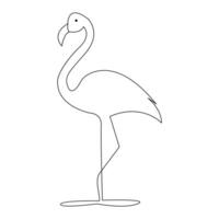 Standing heron continuous single line art drawing and heron design vector