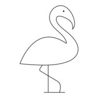 Standing heron continuous single line art drawing and heron design vector