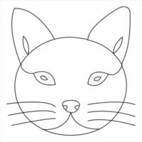 Continuous single line drawing of a cute cat pet animal vector art drawing