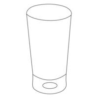 Continuous single line art drawing of wine glass outline beverage element vector illustration