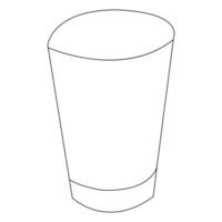 Continuous single line art drawing of wine glass outline beverage element vector illustration