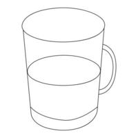 Continuous single line art drawing of wine glass outline beverage element vector illustration