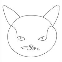 Continuous single line drawing of a cute cat pet animal vector art drawing