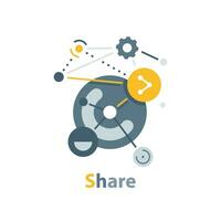 Share, network icon , websites and print media. Colorful vector