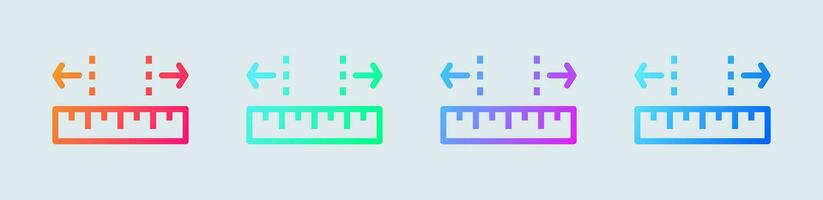 Width line icon in gradient colors. Size signs vector illustration.