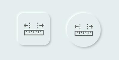 Width line icon in neomorphic design style. Size signs vector illustration.