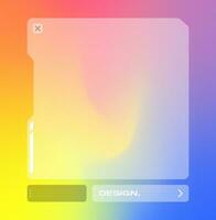 Futuristic square gradient background. Pop up window vector illustration.