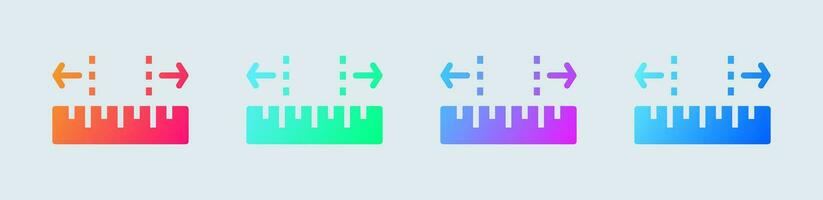 Width solid icon in gradient colors. Size signs vector illustration.