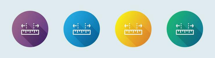 Width line icon in flat design style. Size signs vector illustration.