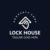 Lock House secure logo design, smart key home property, business vector  template