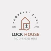 Lock House secure logo design, smart key home property, business vector  template