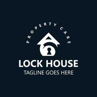 Lock House secure logo design, smart key home property, business vector  template