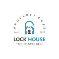 Lock House secure logo design, smart key home property, business vector  template