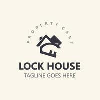 Lock House secure logo design, smart key home property, business vector  template