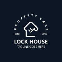 Lock House secure logo design, smart key home property, business vector  template