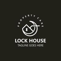 Lock House secure logo design, smart key home property, business vector  template