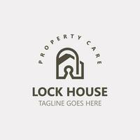 Lock House secure logo design, smart key home property, business vector  template