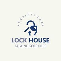 Lock House secure logo design, smart key home property, business vector  template