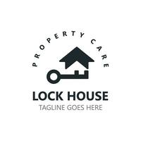 Lock House secure logo design, smart key home property, business vector  template