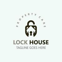 Lock House secure logo design, smart key home property, business vector  template