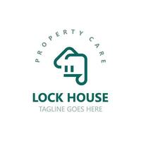 Lock House secure logo design, smart key home property, business vector  template