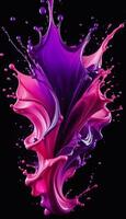 AI generated A purple and pink paint splashing photo