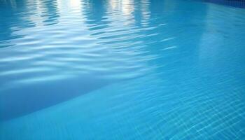 ai generado un nadando piscina con un azul agua superficie foto
