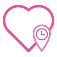 pink love icon for valentine day isolated on white background vector