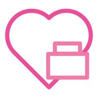 pink love icon for valentine day isolated on white background vector