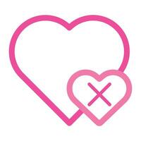 pink love icon for valentine day isolated on white background vector