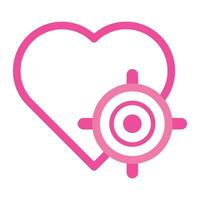 pink love icon for valentine day isolated on white background vector