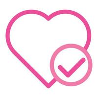 pink love icon for valentine day isolated on white background vector