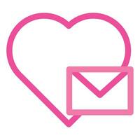 pink love icon for valentine day isolated on white background vector