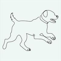 Continuous Vector line drawing of dog one line drawing