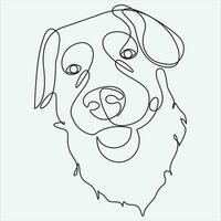 continuo vector línea dibujo de perro uno línea dibujo