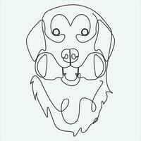 Continuous Vector line drawing of dog one line drawing