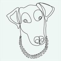 Continuous Vector line drawing of dog one line drawing