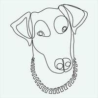 Continuous Vector line drawing of dog one line drawing