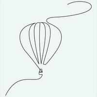 Continuous line hand drawing vector illustration balloon art