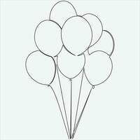 Continuous line hand drawing vector illustration balloon art