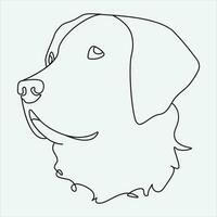 one line hand drawn dog outline vector illustration