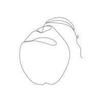 Continuous one line drawing of a coconut fruit on white vector