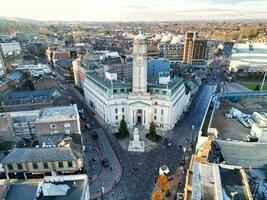 Beautiful High angle View of Central Luton City of England UK. December 1st, 2023 photo