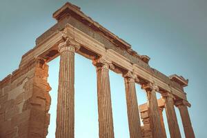 hermosa Partenón restos en Atenas. Grecia foto