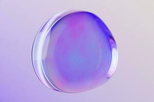 Speech bubbles on iridescent holographic gradient colors background. 3D shape chat bubble. photo