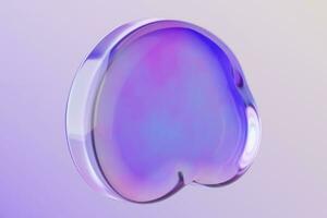 Speech bubbles on iridescent holographic gradient colors background. 3D shape chat bubble. photo