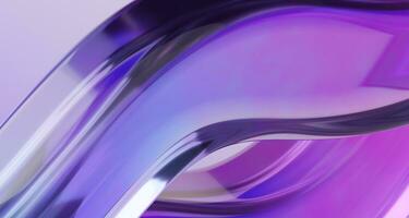 Abstract iridescent glass shape, 3d render iridescent luxury background design. photo