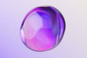 Speech bubbles on iridescent holographic gradient colors background. 3D shape chat bubble. photo