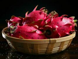 AI generated Fresh Dragon Fruit. Pitaya Fruit. Generative AI photo